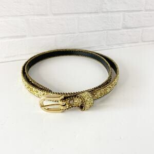 Vintage A. Brod Women's Belt Gold Glitter 1/2" Size Large USA Made 6044